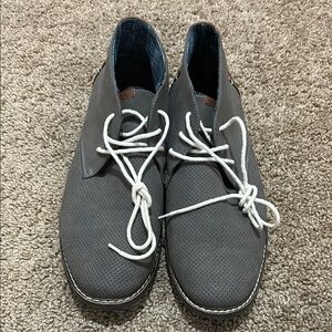 George Gray and White Chukka Boots with Suede Finish
